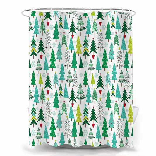 Tree Shower Curtain Green 72x72 inch Waterproof Polyester