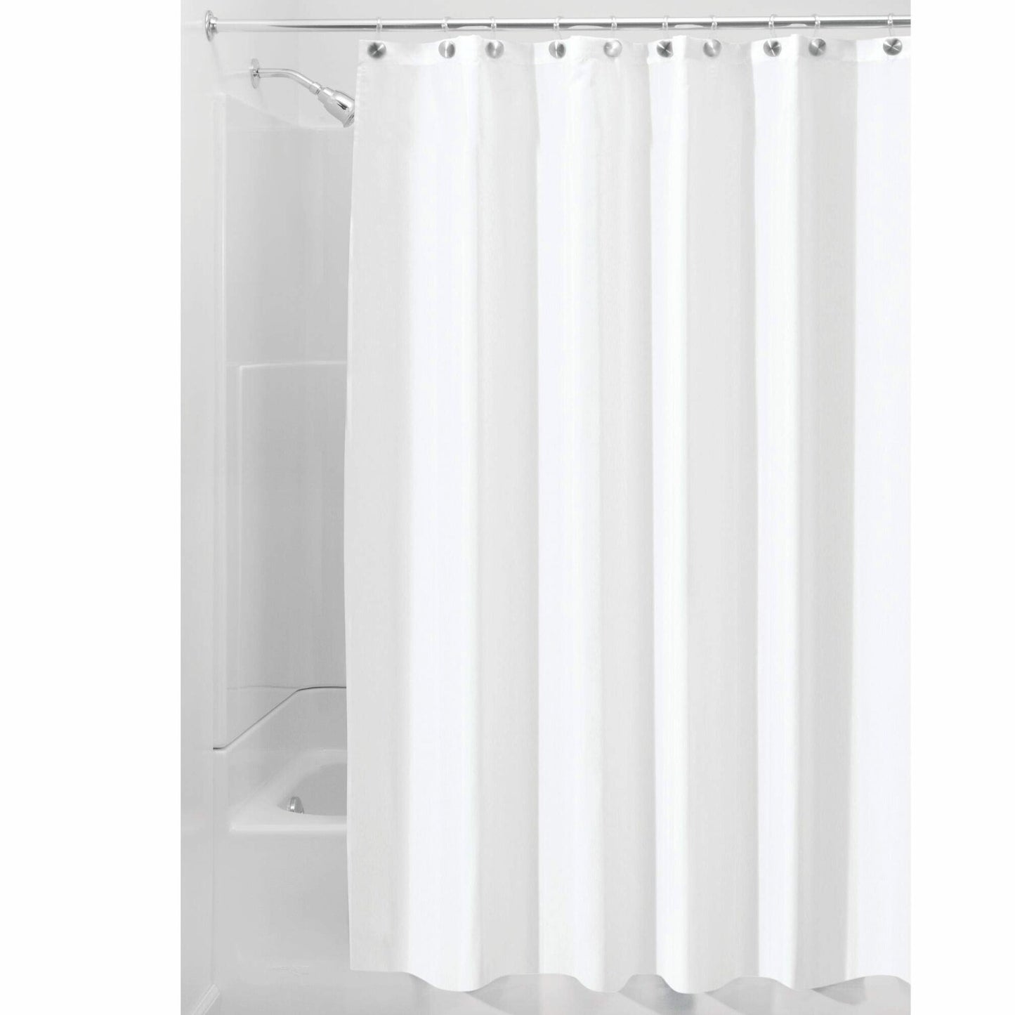 Solid White Fabric Shower Curtain 72" x 72"