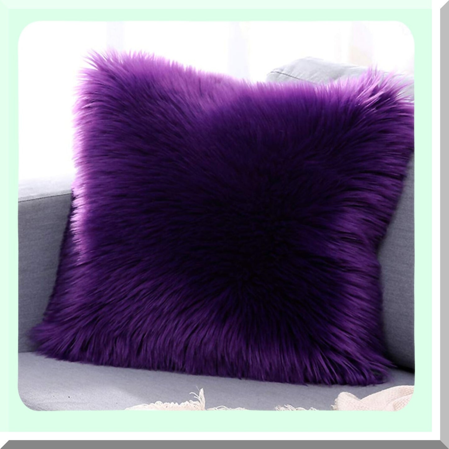 Plush Purple Sheep Double-Sided Decorative Throw Pillow Cover - Luxury Soft Cushion Case for Sofa or Bed 20"x20" - Cozy Home Decor Accessory