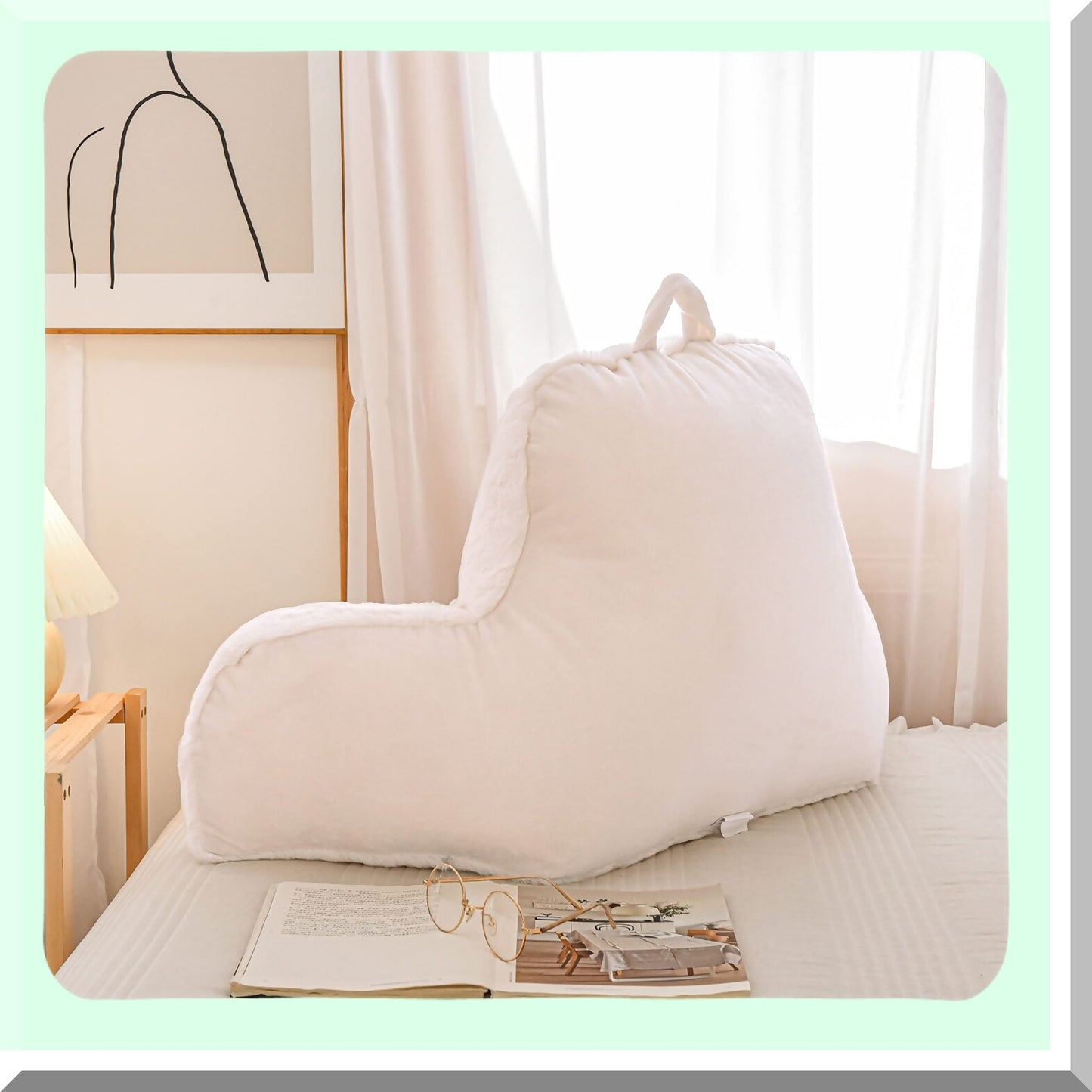 ComfortMax Backrest Pillow - Extra Large Bed Wedge Cushion with Arms for Reading & Back Support. Perfect for Sitting Up in Bed.