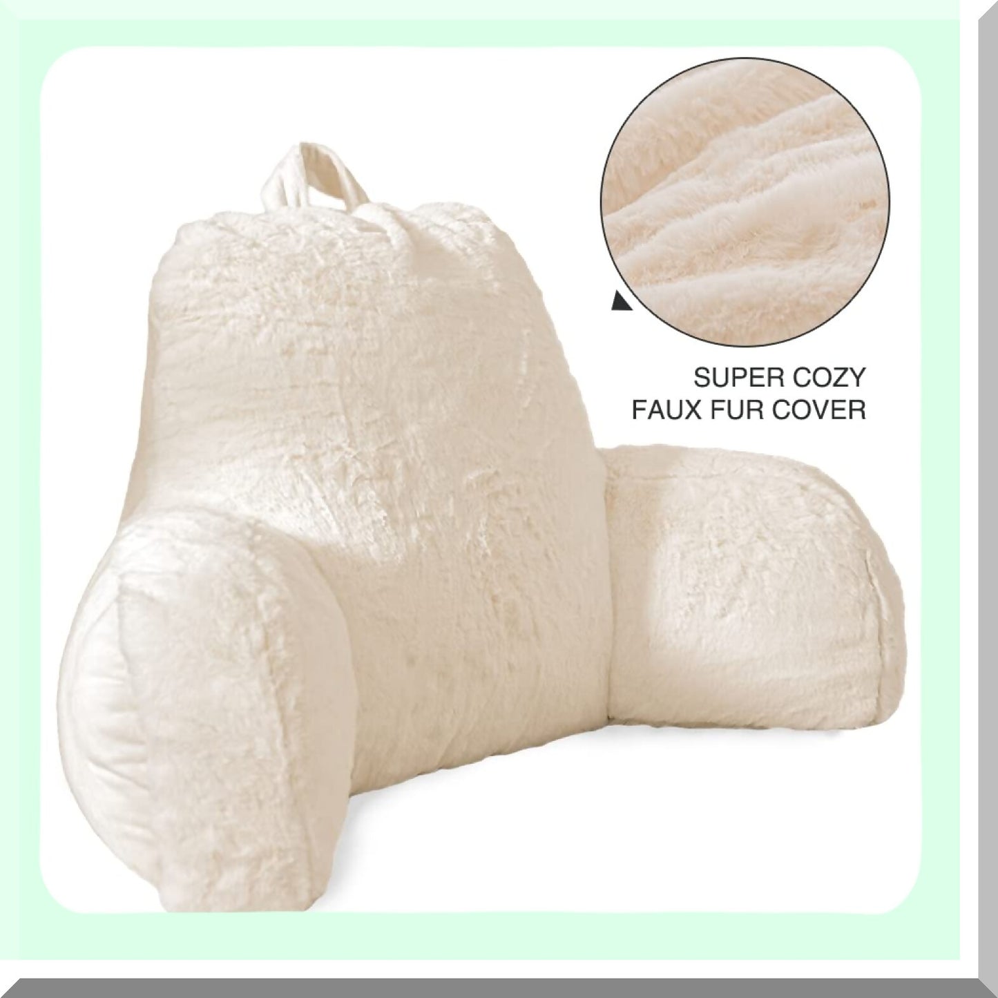 ComfortMax Backrest Pillow - Extra Large Bed Wedge Cushion with Arms for Reading & Back Support. Perfect for Sitting Up in Bed.