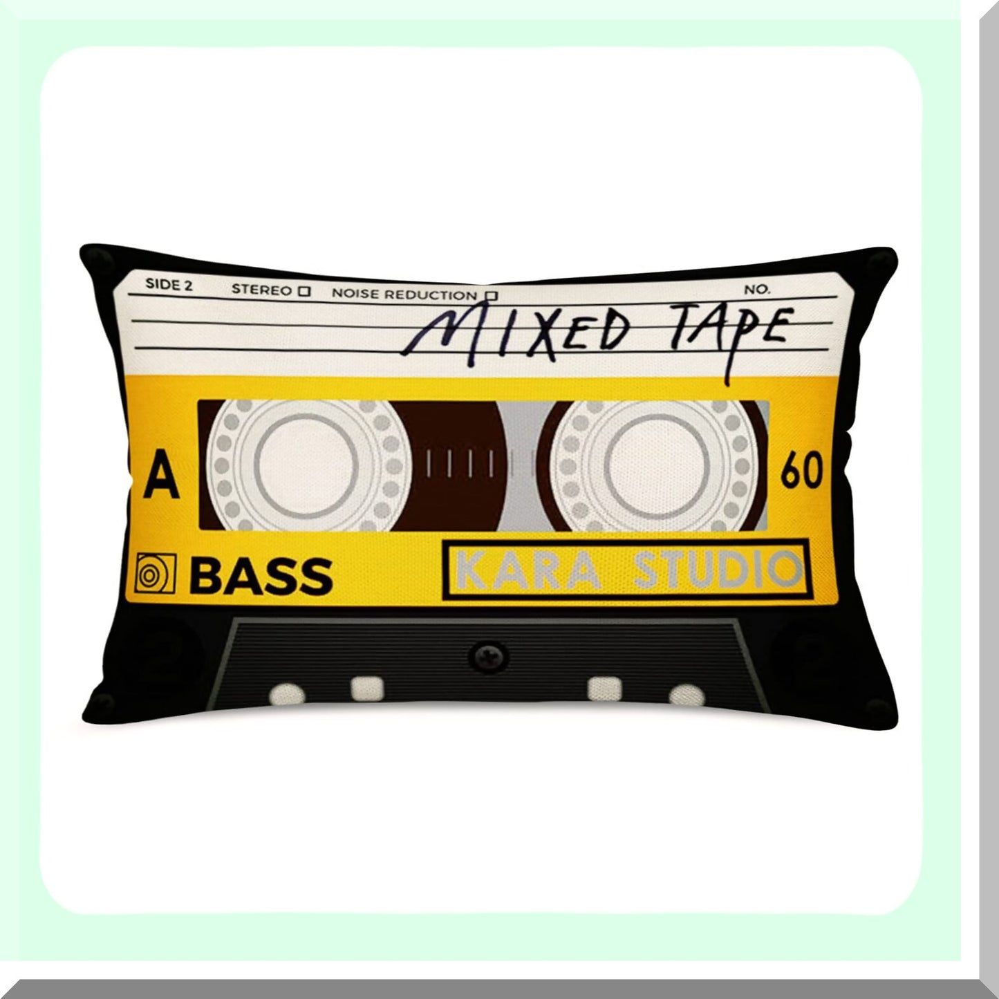 Retro Music Record Player Pillow Covers - 80s Tape Cushion Cover for Home Sofa Decor - Low Noise Cotton Linen Rectangle Pillowcase - 12x20 Inch Decorative Music Lover Gift