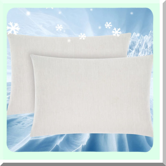 Arctic Breeze Cooling Pillowcase Set - 2 Pack Standard Size Ultra Soft Breathable Cold Pillow Cases for Hot Sleepers, Night Sweats - Light Gray 20x26