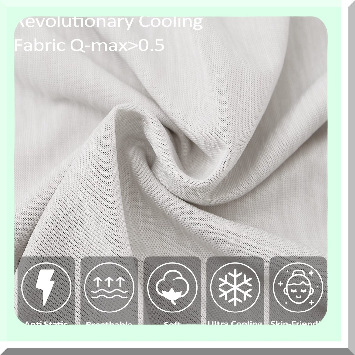 Arctic Breeze Cooling Pillowcase Set - 2 Pack Standard Size Ultra Soft Breathable Cold Pillow Cases for Hot Sleepers, Night Sweats - Light Gray 20x26