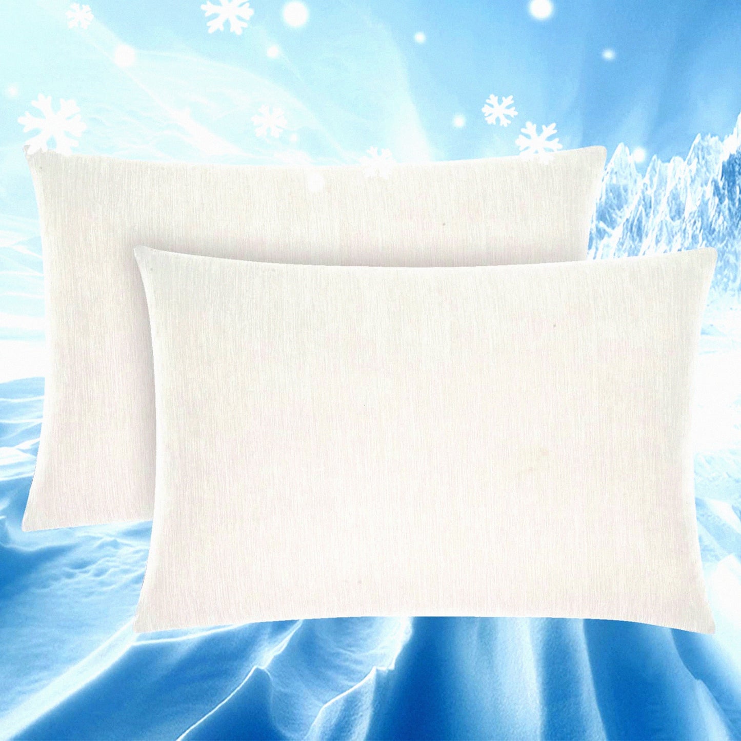 Arctic Breeze Cooling Pillowcase Set - 2 Pack Standard Size Ultra Soft Breathable Cold Pillow Cases for Hot Sleepers, Night Sweats - Light Gray 20x26