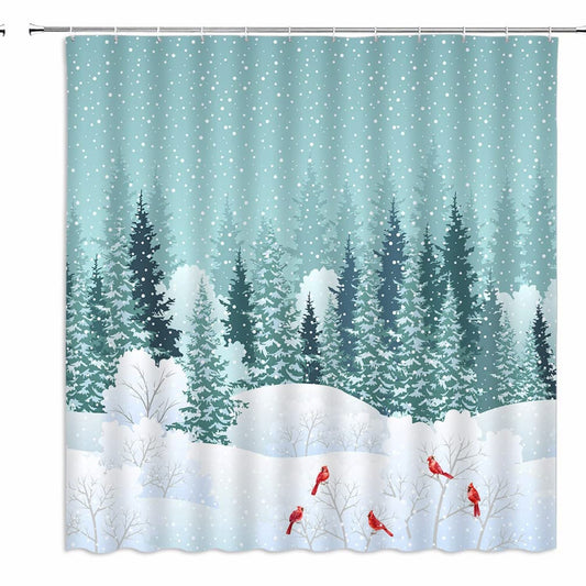 Winter Forest Shower Curtain 70x70 with Hooks