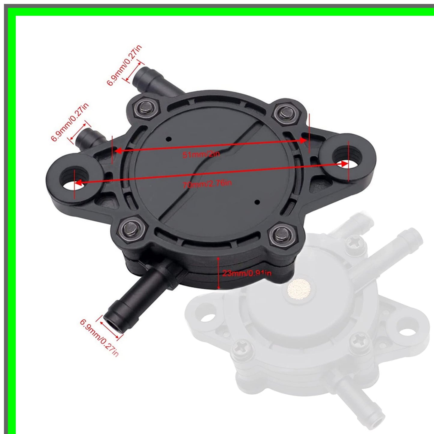 Garden Tractor Fuel Pump Kit with Filter, Hose Clamps, and Shut Off Valve