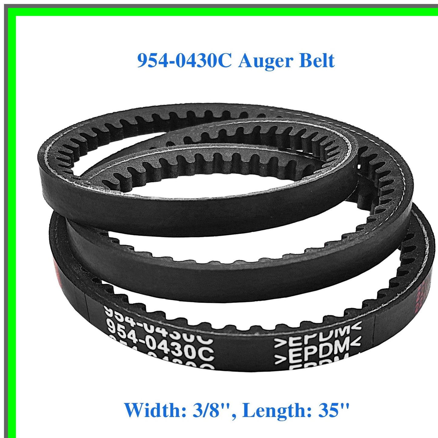 Auger Belt 3/8" x 35" for MTD Cub Cadet Troy-Bilt Snowblowers