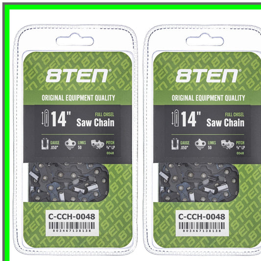 High-Performance 14 Inch Full Chisel Chainsaw Chain for Stihl and McCulloch 2 Pack