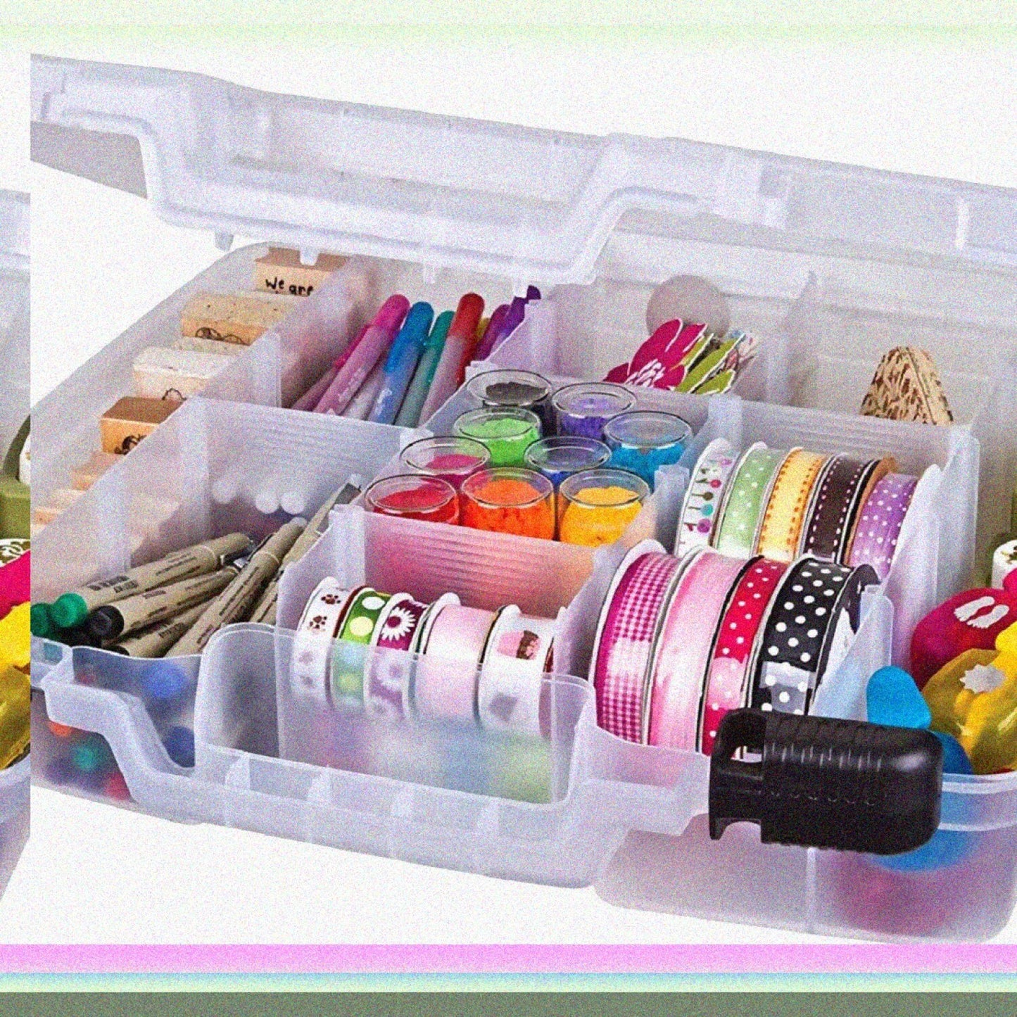 15" Clear Deep Base Carrying Case with Removable Dividers