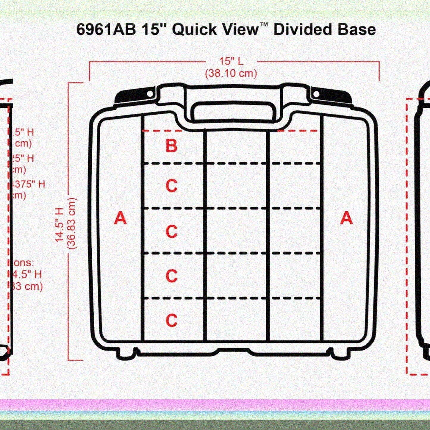 15" Clear Deep Base Carrying Case with Removable Dividers