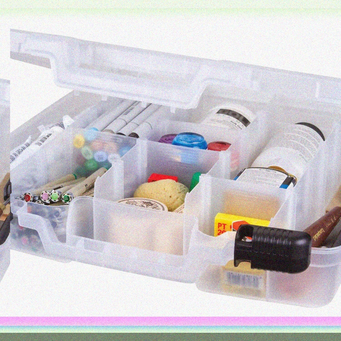 15" Clear Deep Base Carrying Case with Removable Dividers