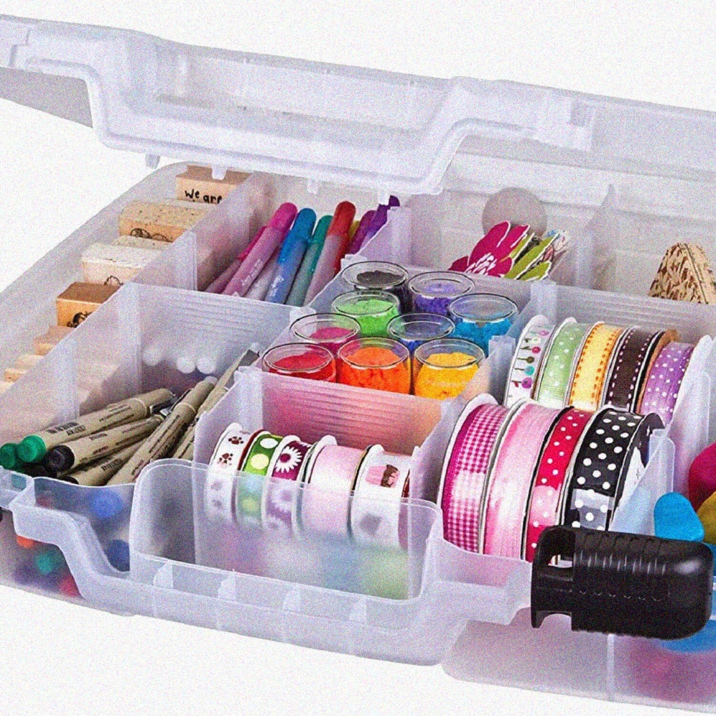 15" Clear Deep Base Carrying Case with Removable Dividers