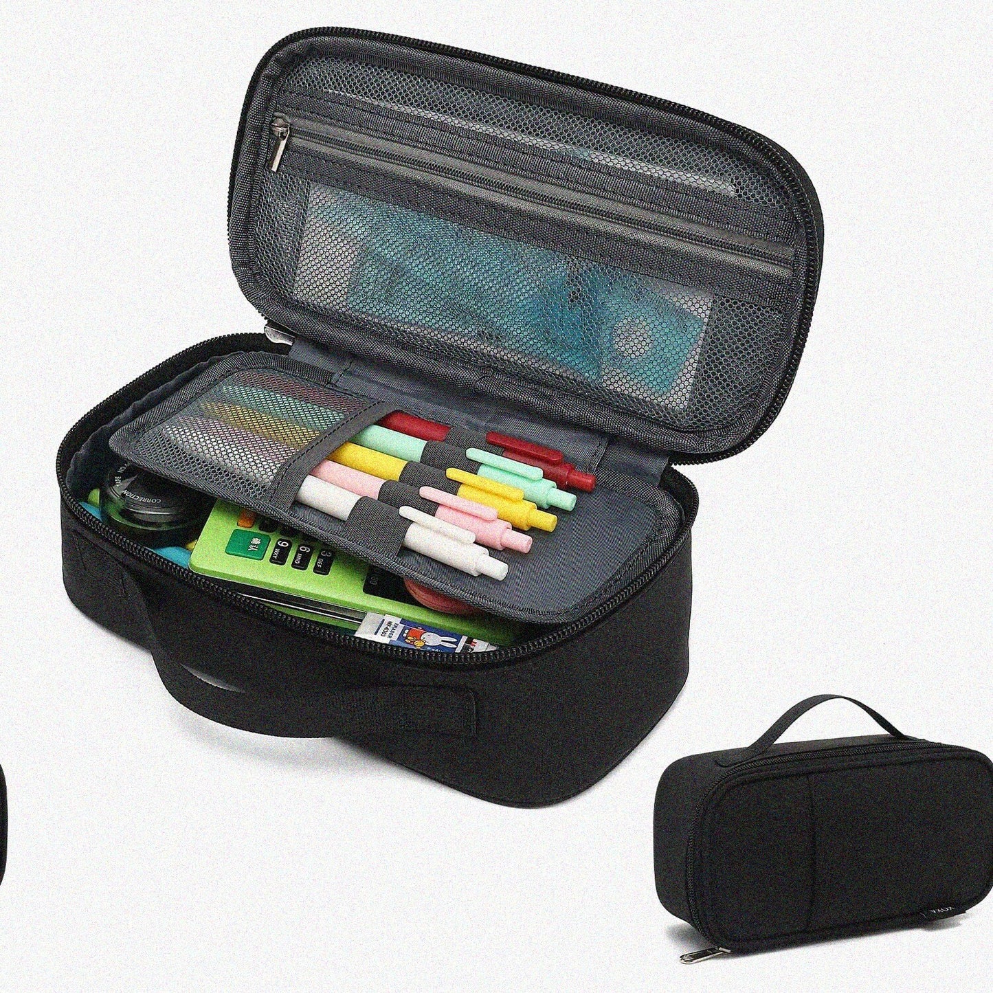 Large Capacity Multi-Slot Pencil Case with Handle