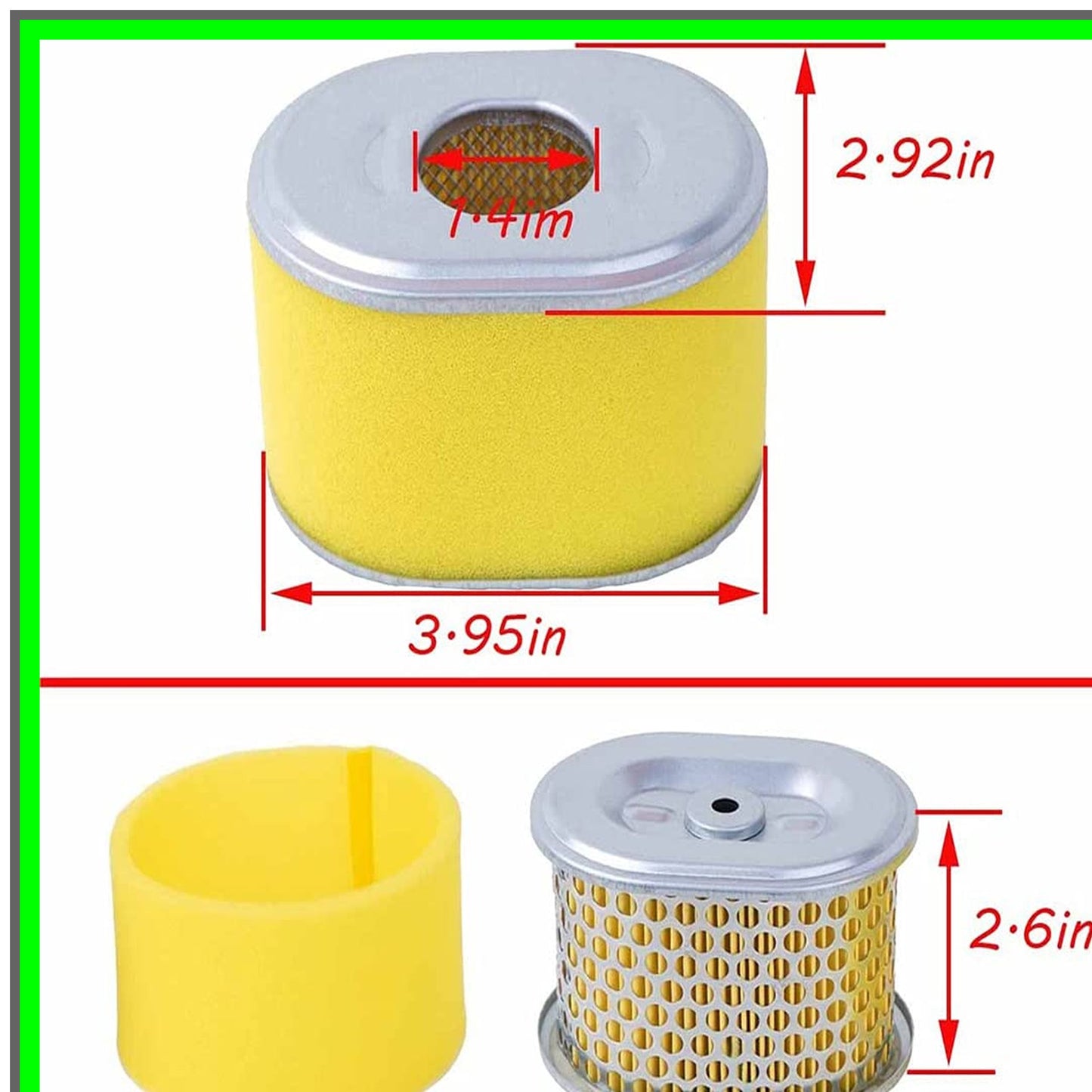 GX120 Small Engine Carburetor Air Filter and Spark Plug Kit