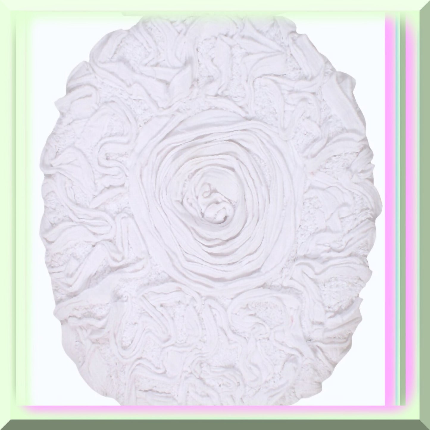 18x18 Cotton Tufted Bath Rug White
