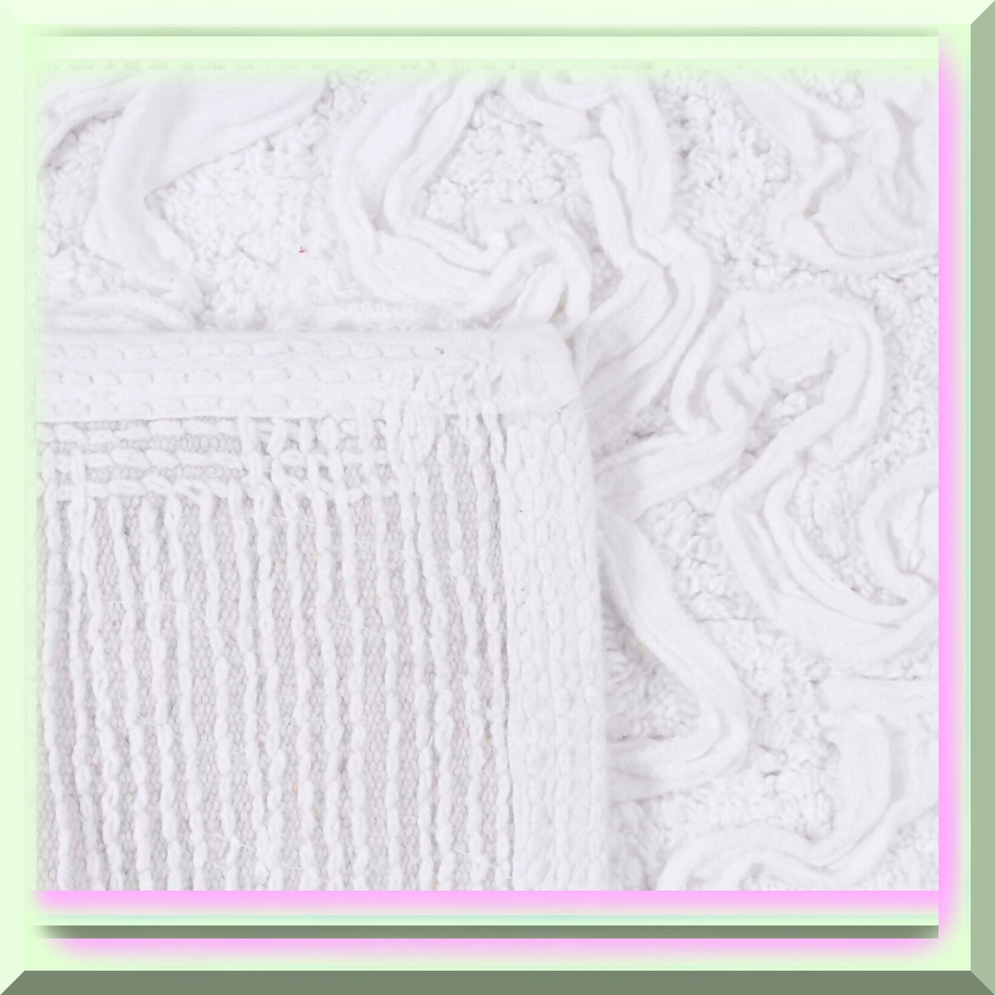 18x18 Cotton Tufted Bath Rug White