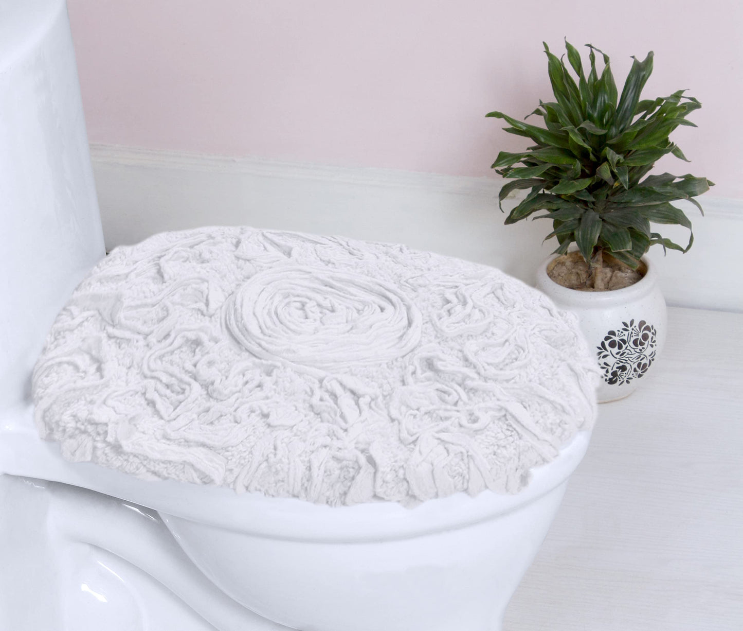 18x18 Cotton Tufted Bath Rug White