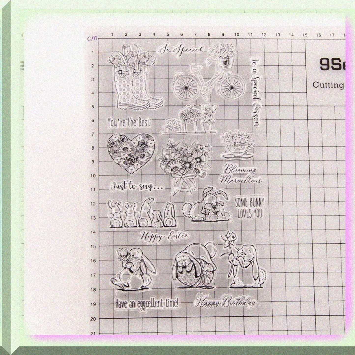 Happy Bunny Clear Stamp 12x20cm for Card Making and Scrapbooking