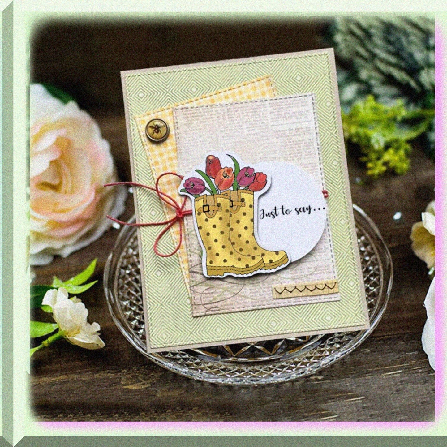 Happy Bunny Clear Stamp 12x20cm for Card Making and Scrapbooking