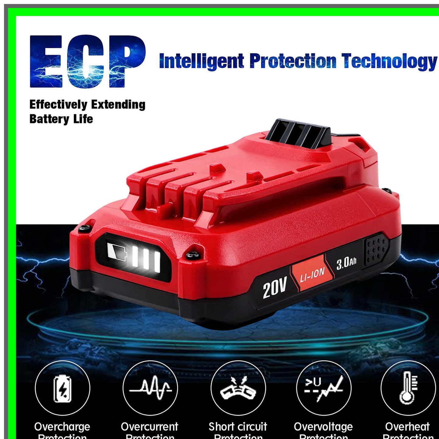 20V 3.0Ah Lithium-ion Battery Replacement for CMCB204 Tools Up to 400W