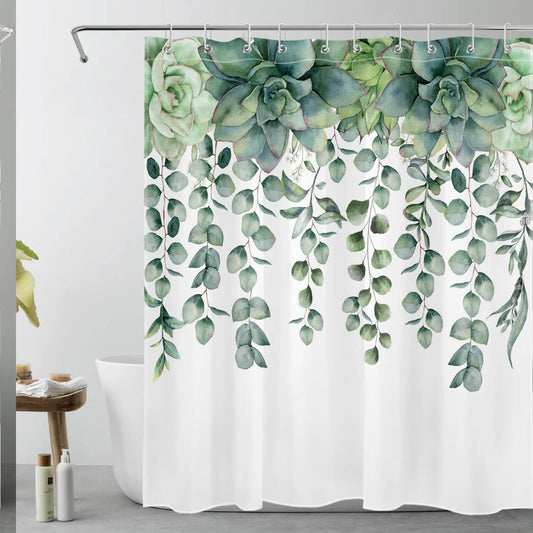 Succulent Botanical Shower Curtain 60x72 inch