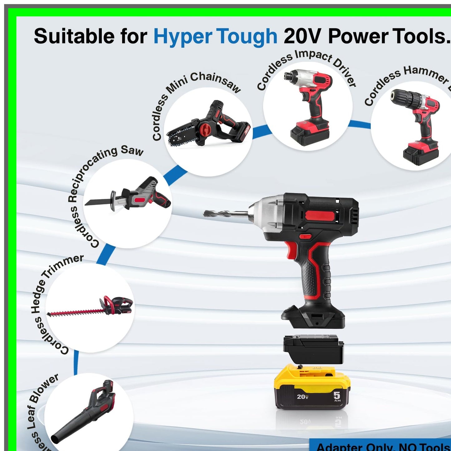 20V Max Battery Adapter for Hyper Tough Cordless Power Tools
