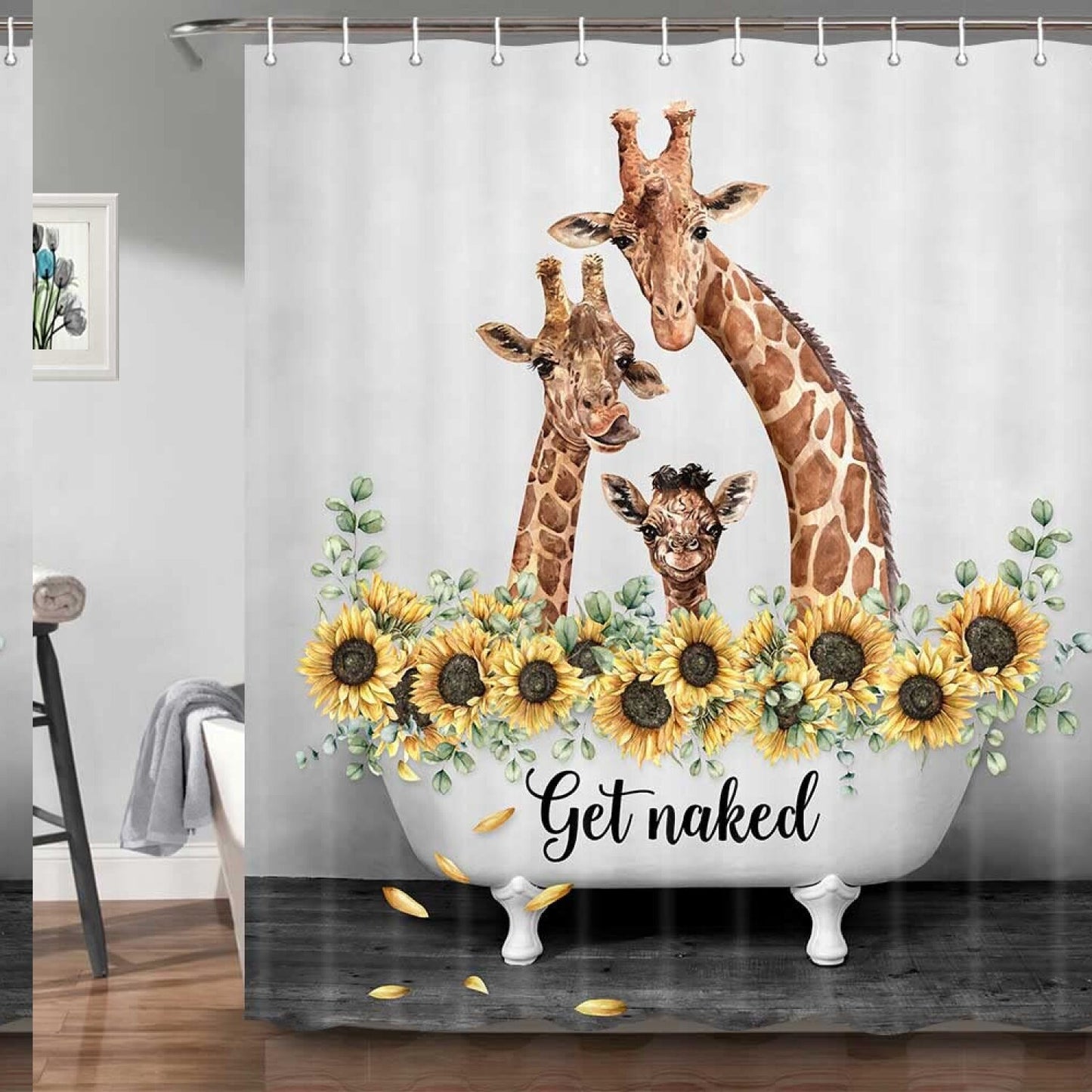 Funny Giraffe Shower Curtain 69x70IN