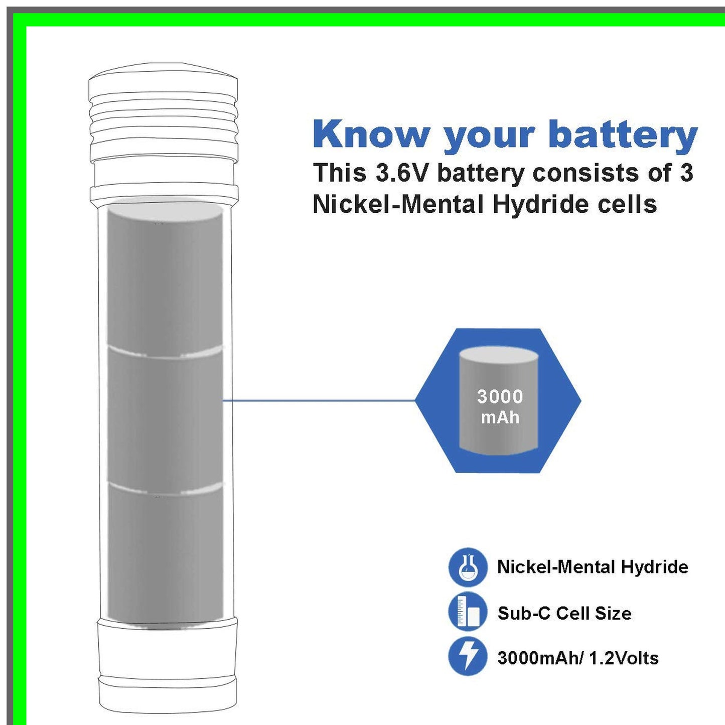 Versapak 2Pack 3.0Ah 3.6V Ni-MH Replacement Battery for Black Decker Tools