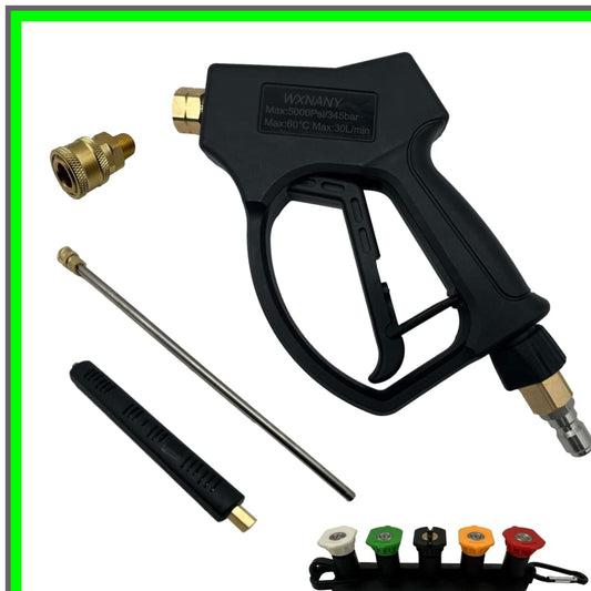 High-Performance Pressure Washer Short Gun Kit with Extension Wand and Nozzles