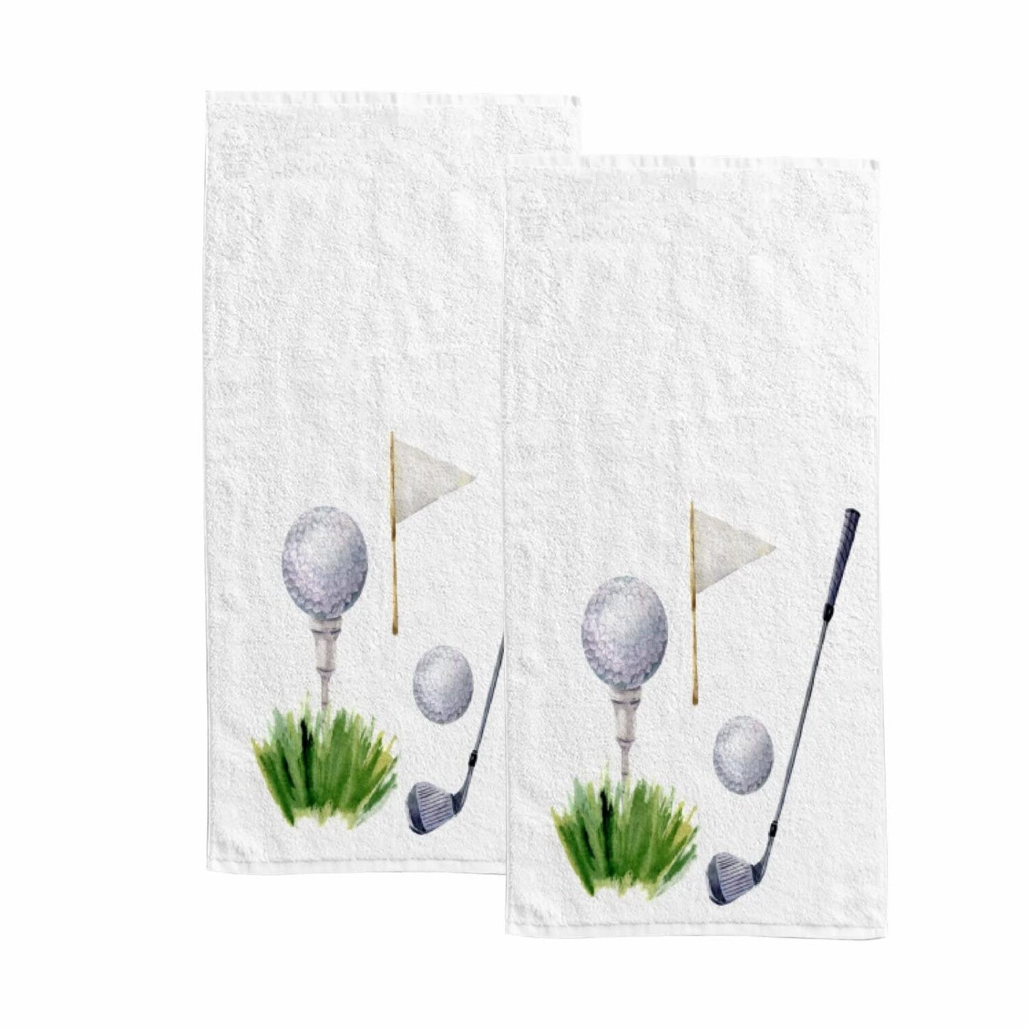 Set of 2 Golf Flag Hand Towels 30x15Inch