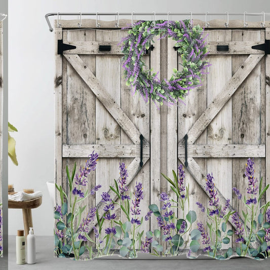 Lavender Purple Flower Shower Curtain 72x72 Inches