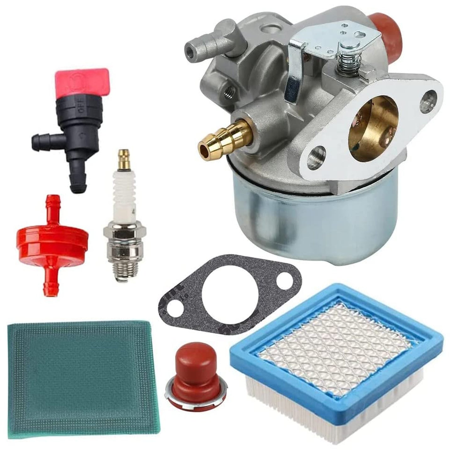 Tecumseh Carburetor 640025 with 36046 Air Filter Kit for OHH Engines