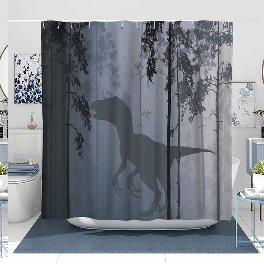 Forest Dinosaur Shower Curtain 72x78 Waterproof Polyester