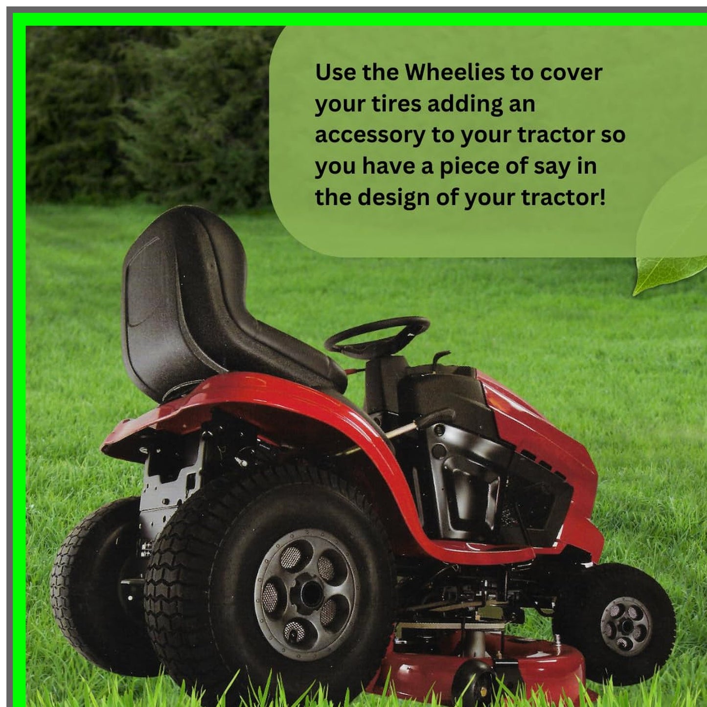 Nitro Series Snap Fit Lawn Mower Wheel Covers 6 Inch Black 2 Pack