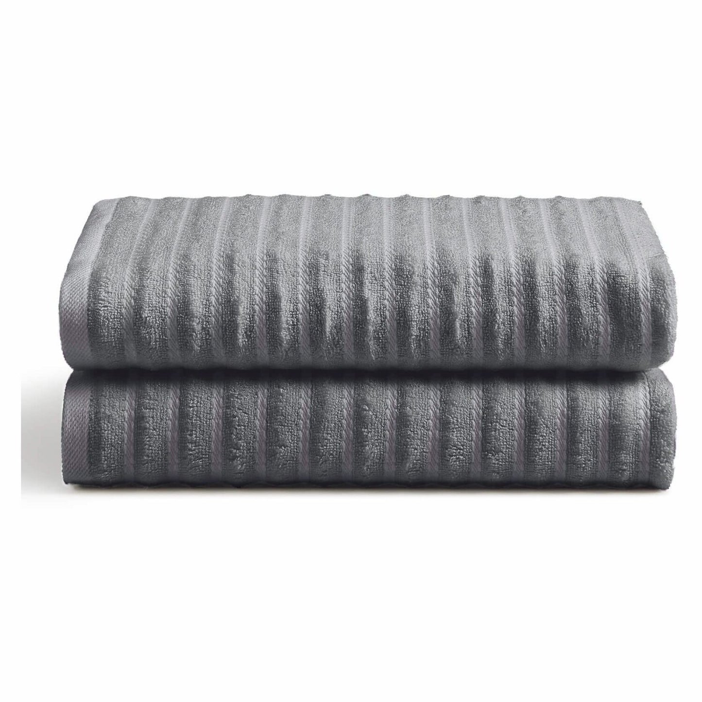 2-Pack Grey Rayon Cotton Bath Towels 27" x 54"
