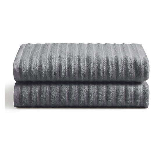 2-Pack Grey Rayon Cotton Bath Towels 27" x 54"