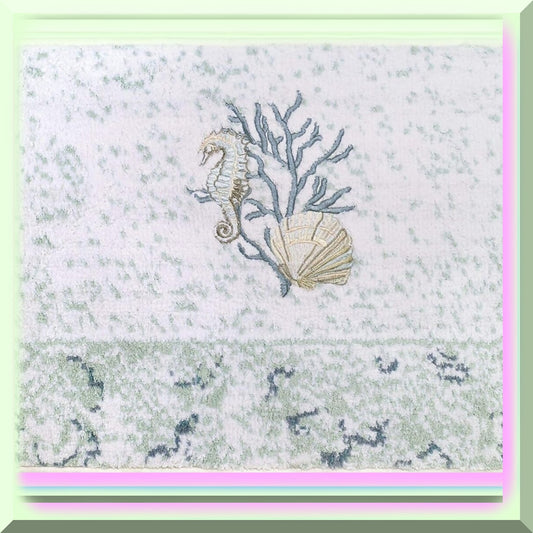 Cotton Bath Mat 20"x30" Sea Inspired Coastal Terrazo