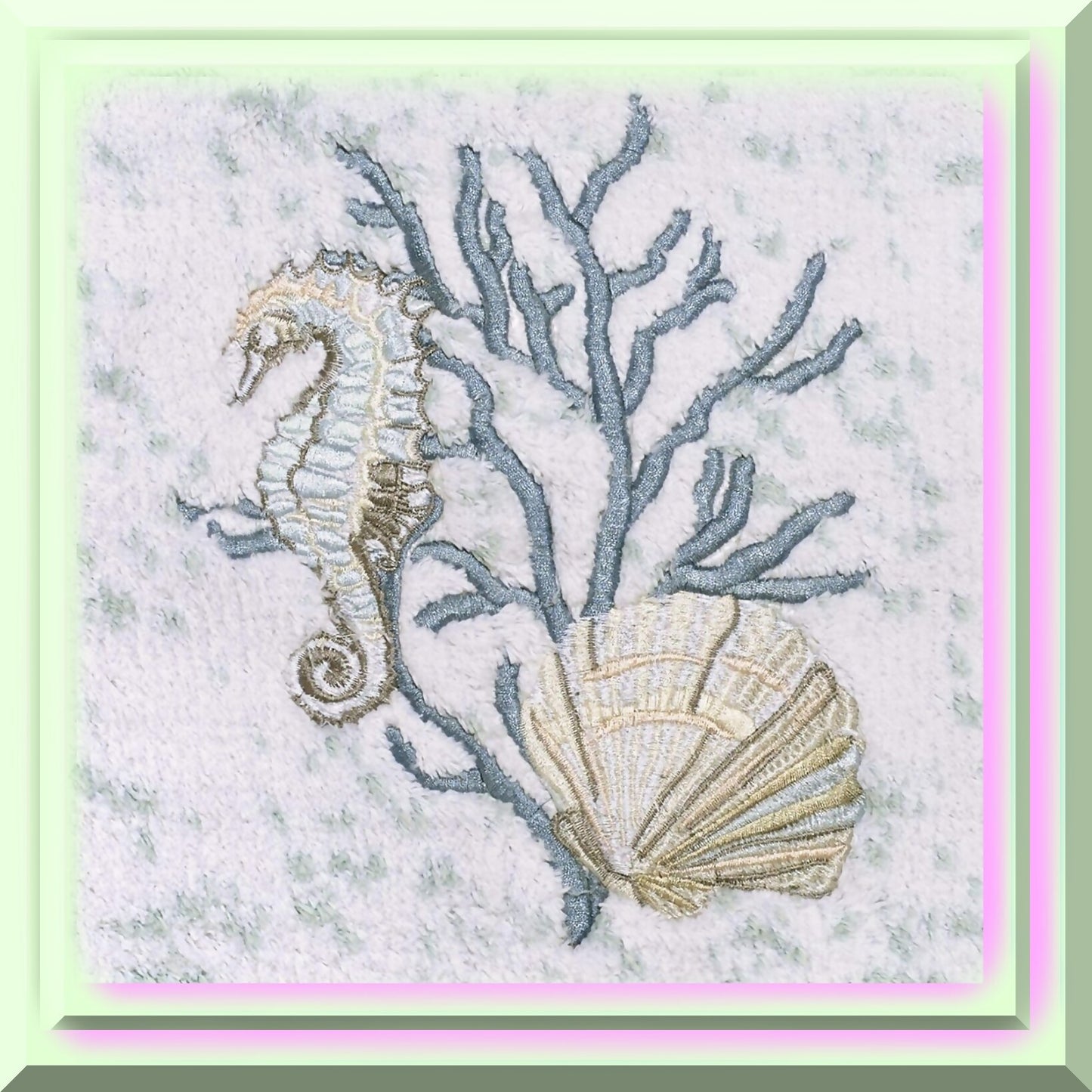 Cotton Bath Mat 20"x30" Sea Inspired Coastal Terrazo
