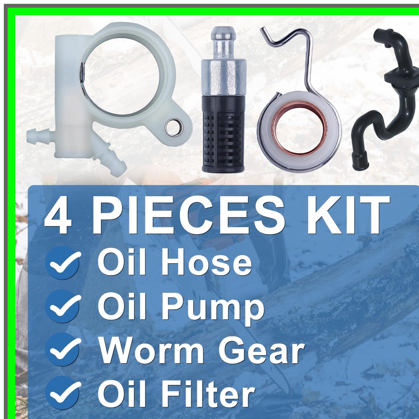 Stihl Chainsaw Oil Pump Hose Filter Worm Gear Replacement Kit