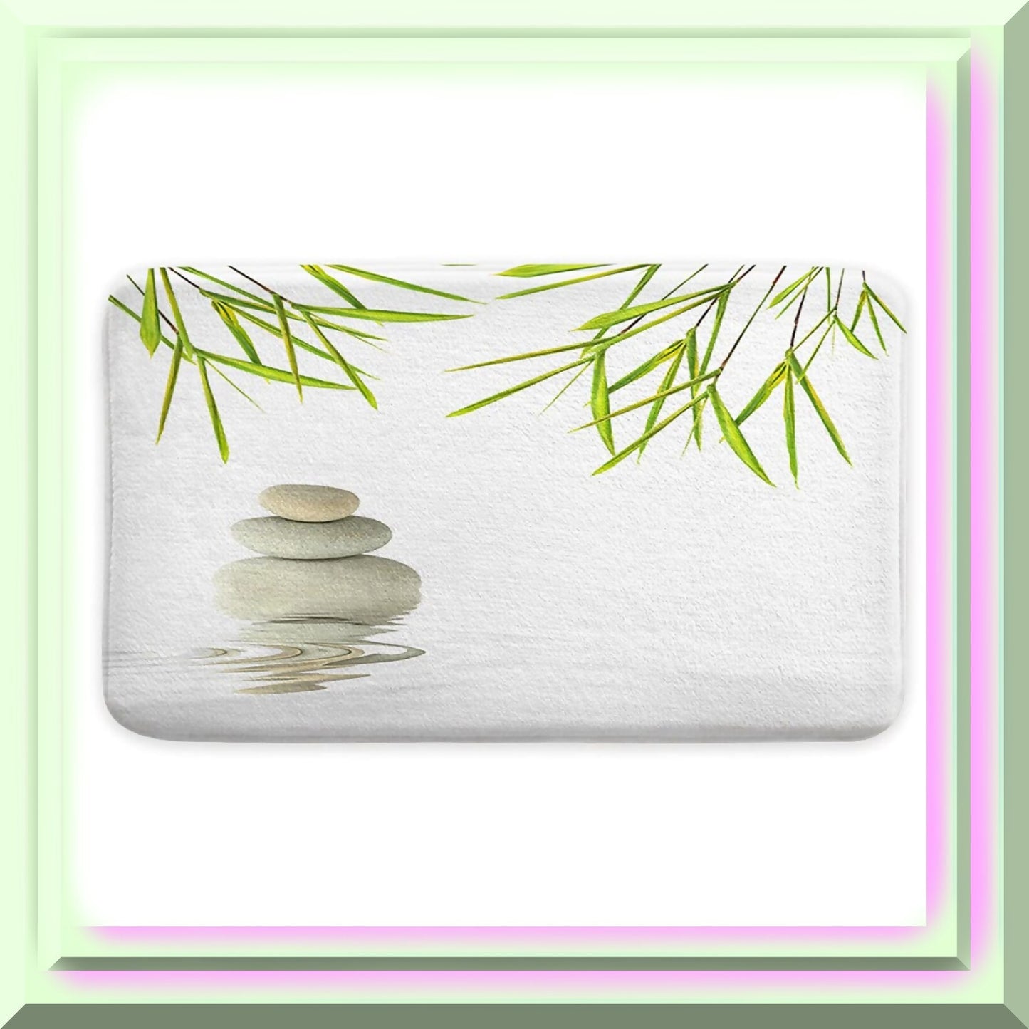 Spa Zen Stone Decor Bath Rug 17x29 Inches