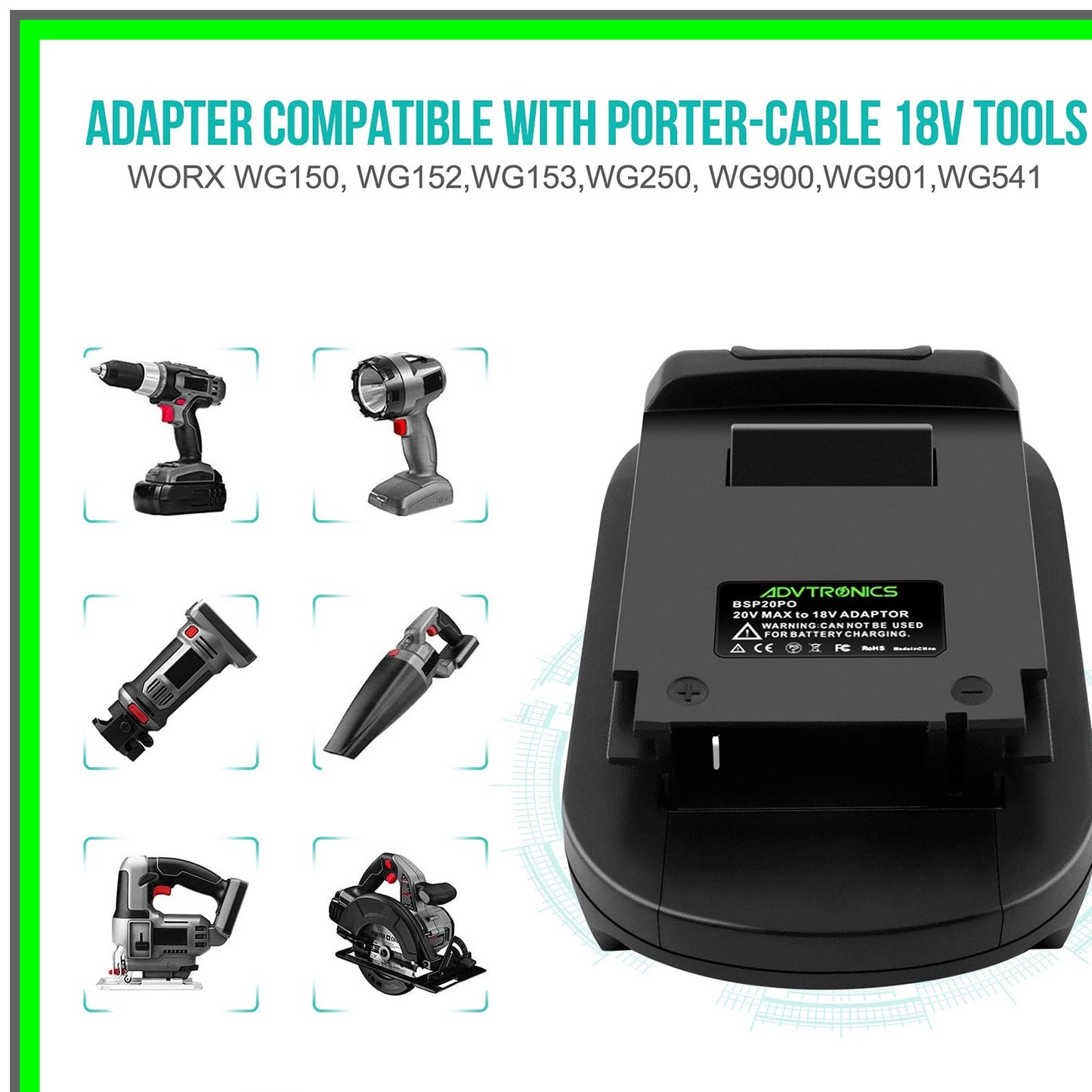 20V Battery Adapter for Porter Cable 18V Tools - Versatile Power Conversion