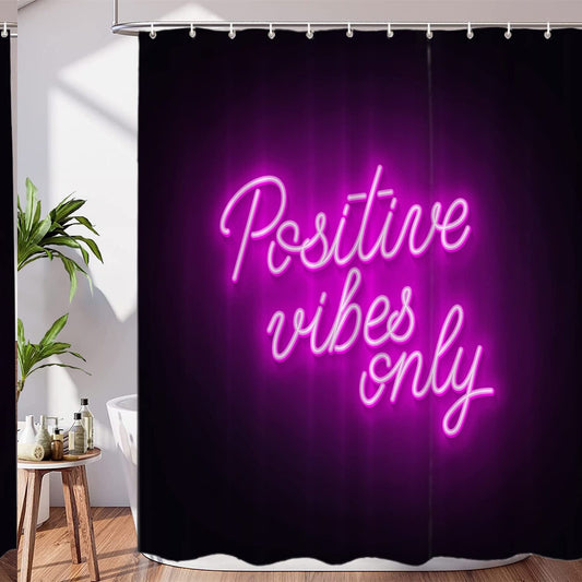 Blacklight Neon Shower Curtain Set 72x72 Inches