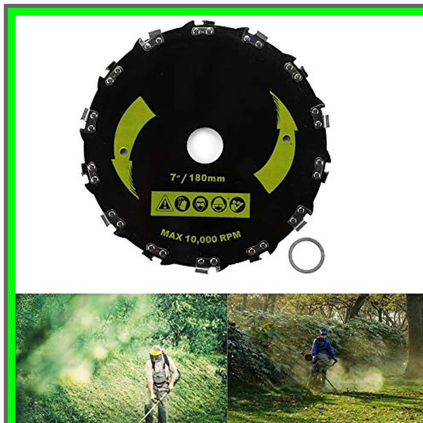 7-Inch Brush Cutter Blade with 14 Teeth and Adapter for String Trimmers