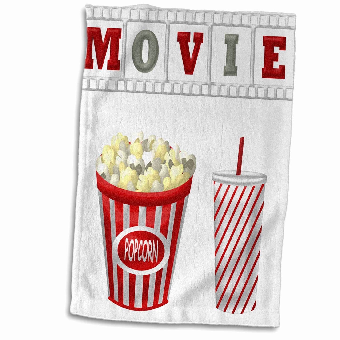 3D Rose The Word Movie Hand Towel 15" x 22" Red/White/Gray