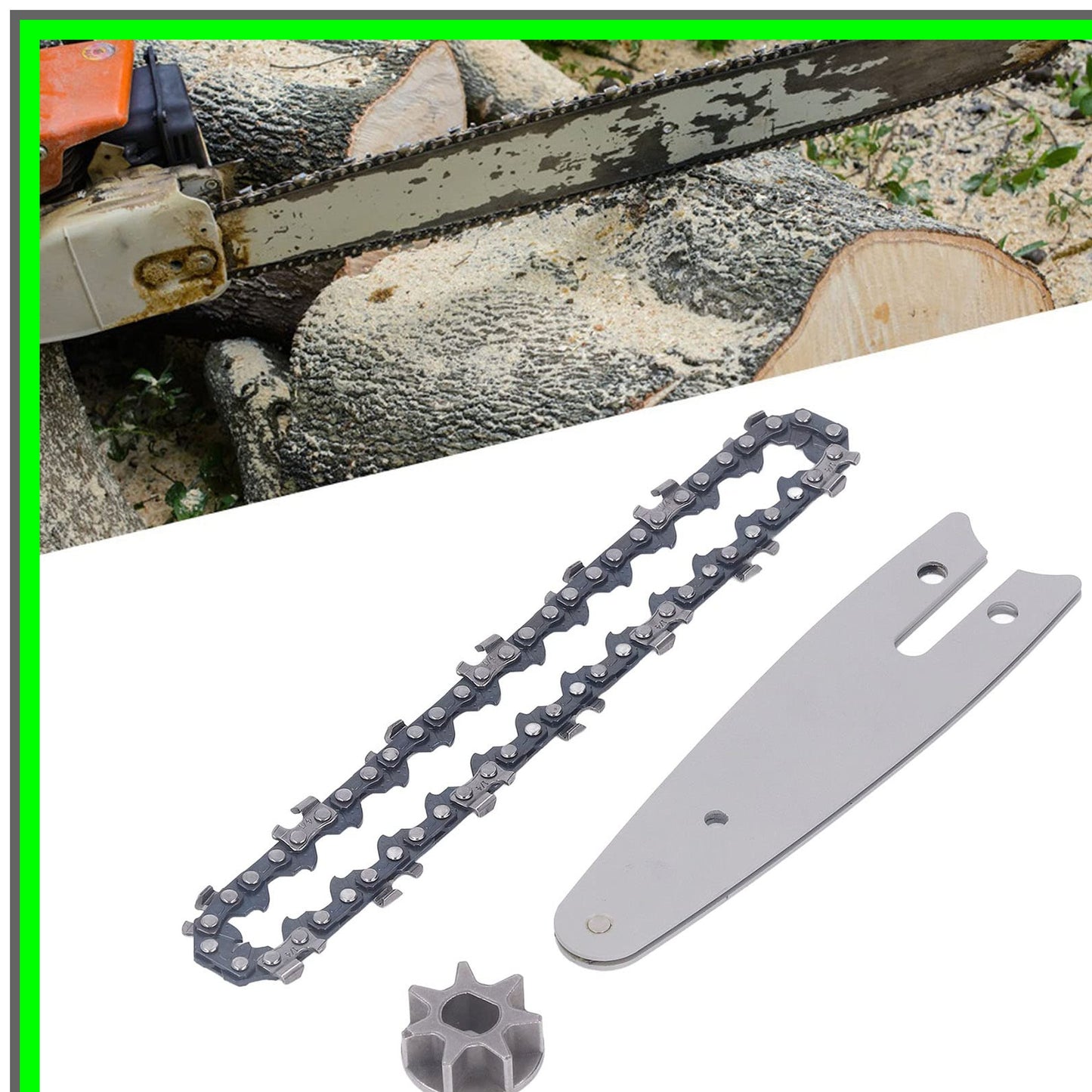 Compact Chainsaw Chain Set for 4 Inch Electric Cordless Saws