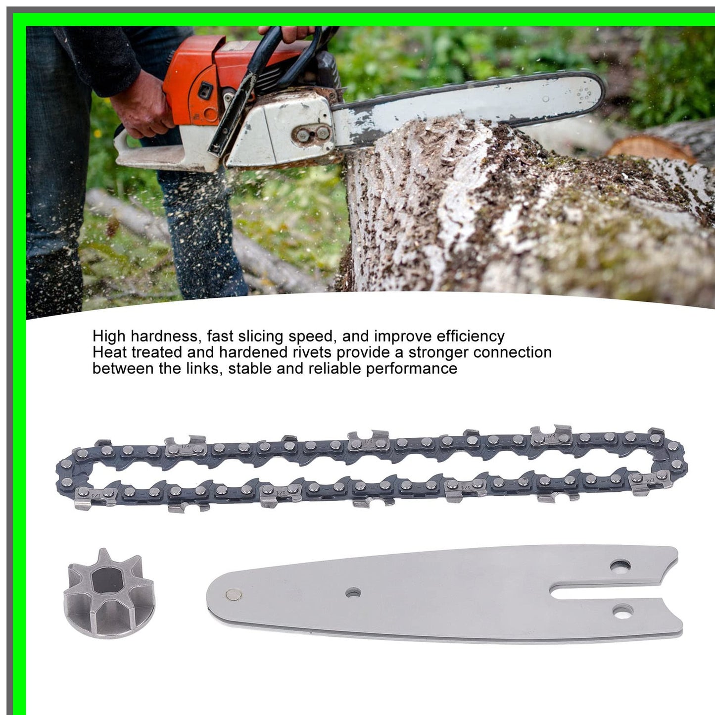 Compact Chainsaw Chain Set for 4 Inch Electric Cordless Saws