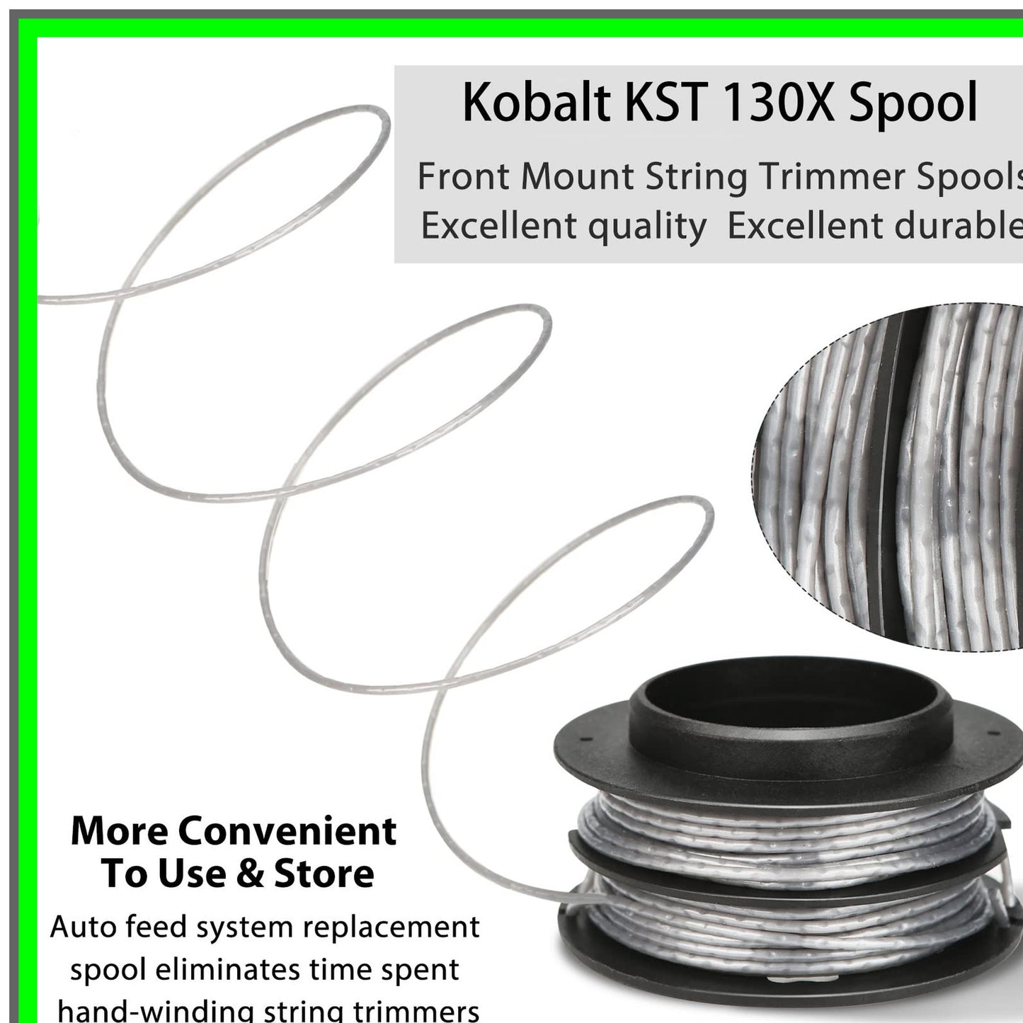 KST 130X Trimmer Line 17ft 0.080" Replacement for Kobalt 40V Trimmers