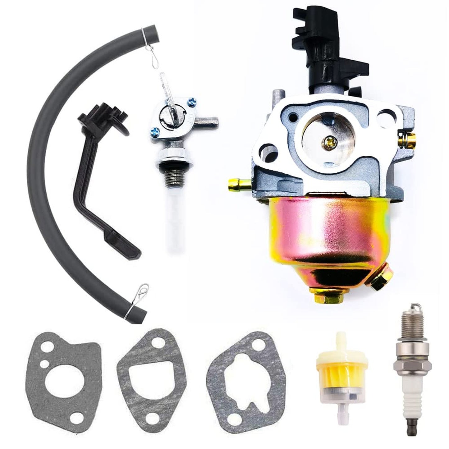 Champion Generator Carburetor Kit with Gasket, Fuel Filter, and Spark Plug