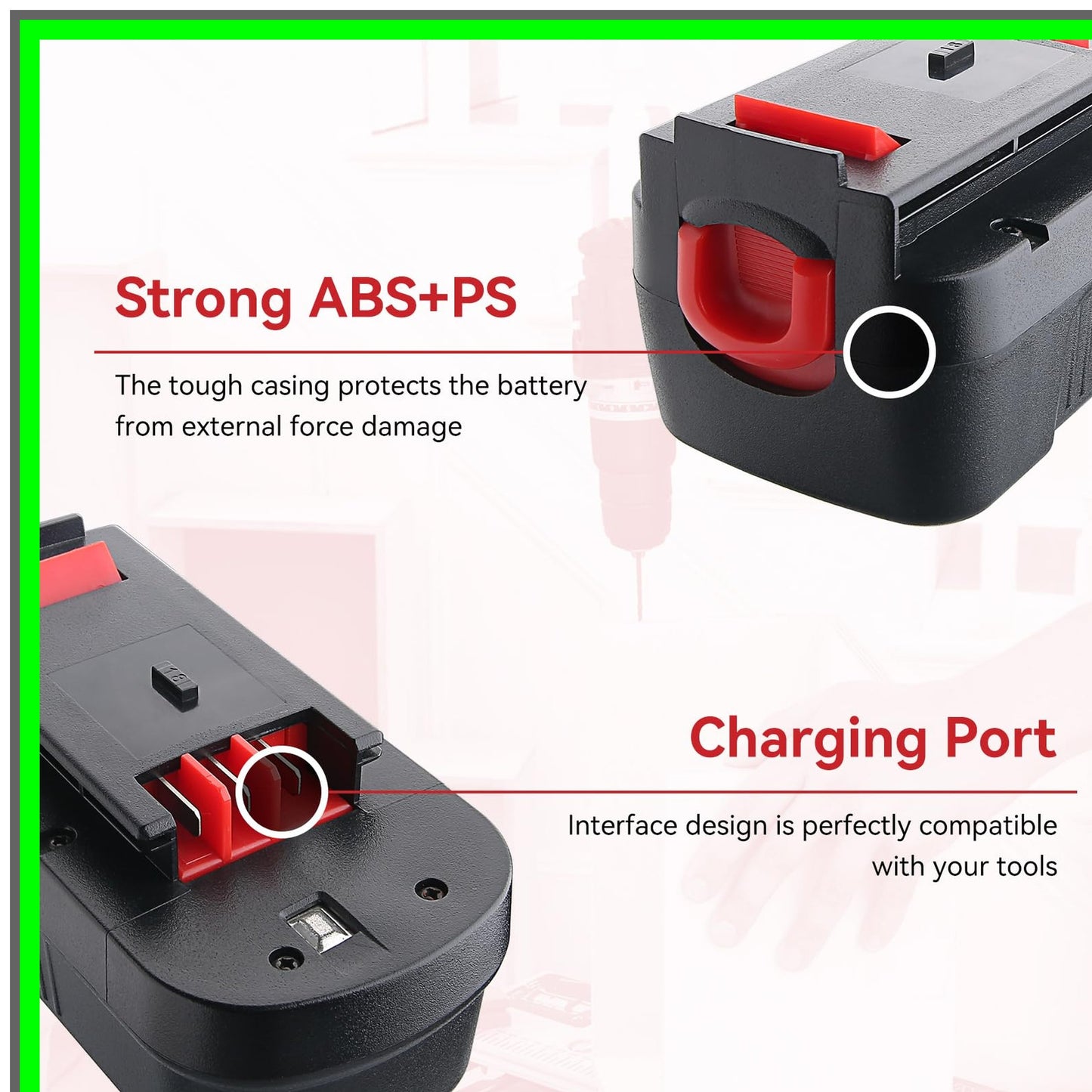 High-Capacity 4800mAh 18V Replacement Battery for Black Decker Tools